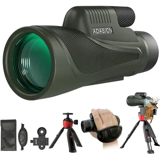12x56 Hochauflösendes Monokular mit Smartphone-Adapter, verbessertem Stativ, Handschlaufe - Hochleistungs monokular, leichtes Monokular mit klarem Sehfeld