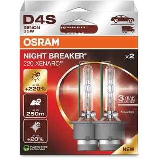 Osram XENARC NIGHT BREAKER 220 D4S +220% mehr Helligkeit, Xenon-Scheinwerferlampe, 66440XN2-2HB Xenon Leuchtmittel