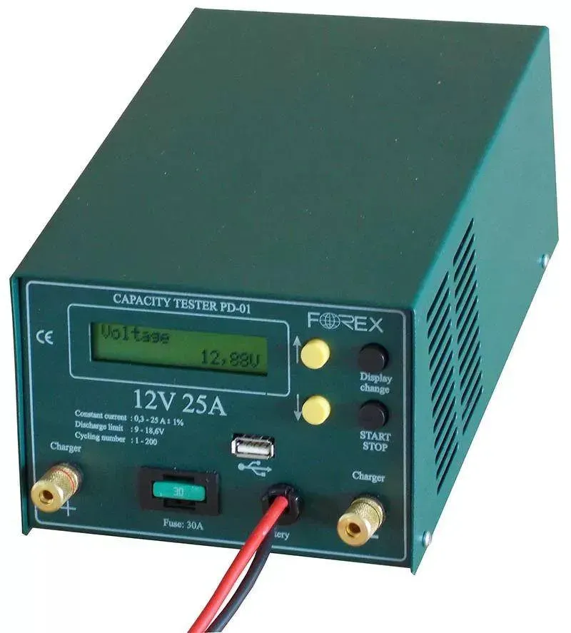 Forex Battery Tester 12/25 mit PC-Software und USB-Stick 12V 0.3-25A