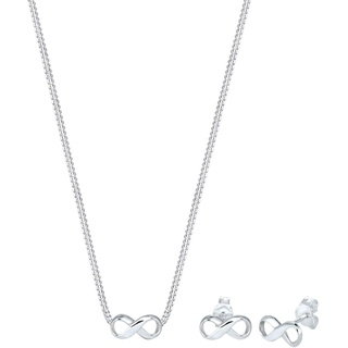 Elli Kette Stecker Infinity Symbol Endlos 925 Silber Schmuck-Set Damen