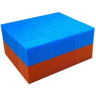 Steppan® 36 Filterschwämme 18 x Blau grob und 18 x Rot fein geschlitzt passend für Oase Biotec 36 und 36 Screenmatic bis 2016 (21,5 x 15,5 x 9 cm pro Schwamm) 1 Set.