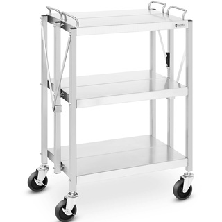 Royal Catering Servierwagen faltbar Teewagen Küchenwagen Gastro 3 Borde bis 90 kg 40 x 58 cm