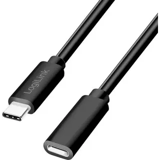 Logilink USB-C® Kabel USB 2.0 USB-C® Stecker, USB-C® Buchse 3.00 m Schwarz CU0212