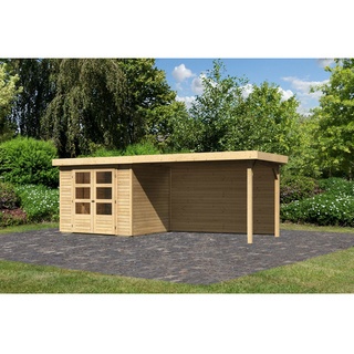 Karibu Gartenhaus Askola 3 mit 280 cm Schleppdach und Rückwand – beige