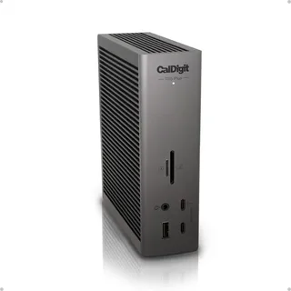 CalDigit TS5 Plus – Thunderbolt 5 Dock – 20 Anschlüsse, 10GbE, 140 W Ladeleistung, 3X Thunderbolt 5, 10x USB 10Gb/s, bis zu Zwei 8K-Displays mit 60 Hz, 1,0 m langes, geflochtenes Kabel