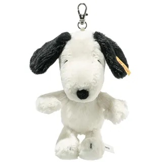 Steiff Anhänger Snoopy 15cm weiß, Peanuts Schlüsselanhänger, Snoopy Plüsch-Anhänger, Kuscheltier-Anhänger mit Schlüsselring aus kuschelweichem Plüsch, waschmaschinenfest