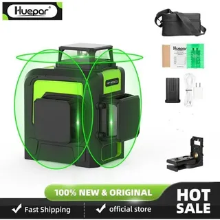 3x360 3D-Laser-Nivelliergerät, grüner Kreuzlinienlaser, selbstnivellierend, 147 Fuß, 45 m, große Leistung 903CG - Huepar