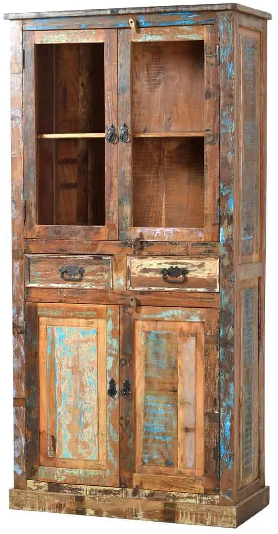 Vitrine 'Seaside' Massivholz Recycletes Holz Shabby Chic