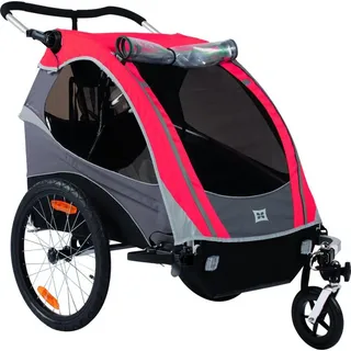 Burley Verdeck D'Lite 2010-2012 rot: Robustes, regenabweisendes Polyester-Kombiverdeck mit aufrollbarem Regenverdeck, verstellbarer Sonnenblende und Insektenschutz