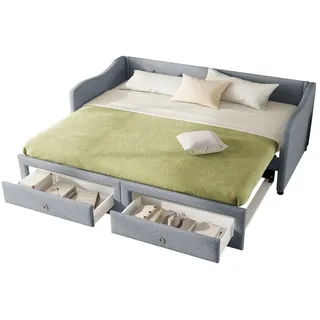 odikalo Schlafsofa Daybett Tagesbett ausziehbarem Fernbedienung 90x200cm (Ohne Matratze) grau
