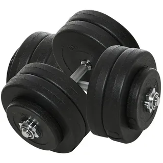 Homcom Hantelset 50 kg Kurzhanteln verstellbar schwarz