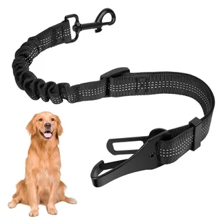 OSDUE Hundegurt, Verstellbarer Sicherheitsgurt, mit Rückdämpfung & ISOFIX Anschluss, 3 in 1 reflektierend Hunde Anschnallgurt, für die meisten Hunderassen (70-90 cm)