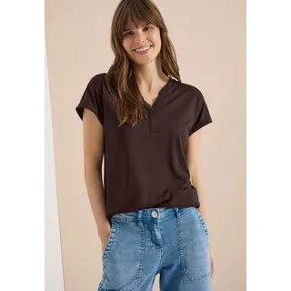 Cecil Kurzarm Shirt im Tunika-Look - braun