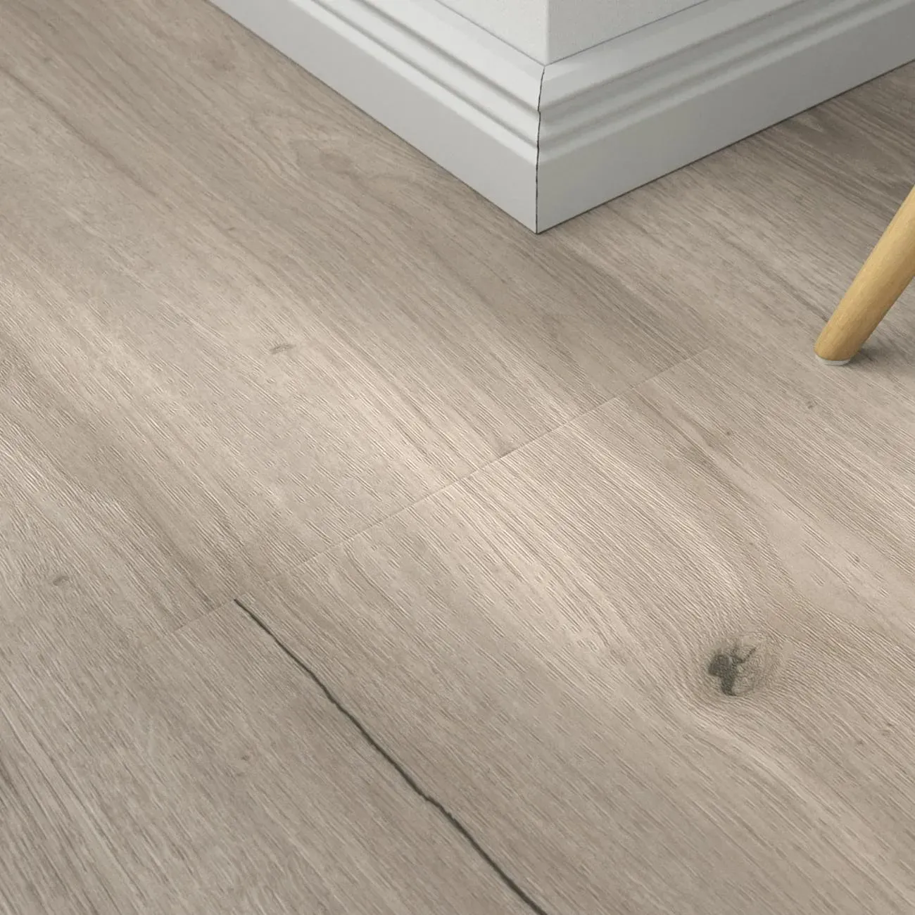 Klick-Vinyl Eiche Alpine Grau – inkl. Dämmung & Fußleisten