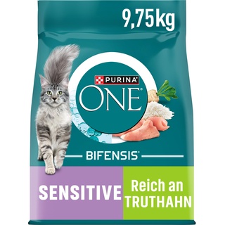 Purina 9,75kg Sensitive PURINA ONE Trockenfutter für Katzen