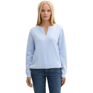 TOM TAILOR Damen Sweatshirt mit V-Ausschnitt, 11270 - Kentucky Blue, S - S