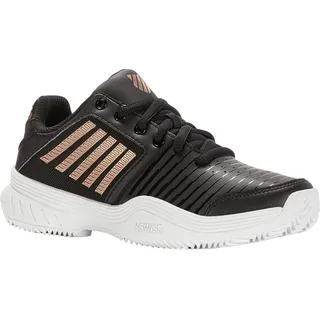 K-Swiss Court Express HB Tennis Shoe, Black/White/Rose Gold, 40