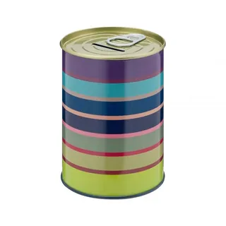 REMEMBER Spardose "Costa" aus buntem Weißblech - H 10,5cm