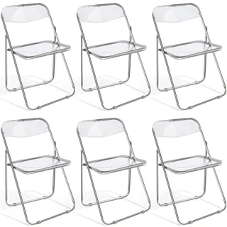 ANVOFONG 6er Set Klappstuhl,Klappstühle Mit Metallgestell,PP-Material Klappsessel,Campingstuhl Klappstuhl,Balkon Garten Stühle,Klappstühle für Gäste und Veranstaltungen