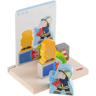 HABA 306706 - Stapelspielzeug Feuerwehr, 3D-Legespiel, 8-teilig