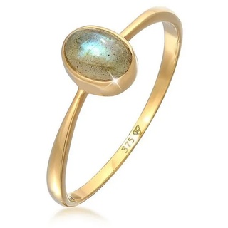 Elli PREMIUM Labradorit Solitär Verlobung 375er Gelbgold 52 Damen