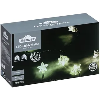 Dehner LED-Lichterkette Stern, 60 LEDs, warmweiß, ca. L6 m, Transparent