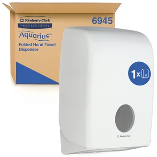 Kimberly-Clark Aquarius Spender für Papierhandtücher, 1 x Papierhandtuchspender, weiß