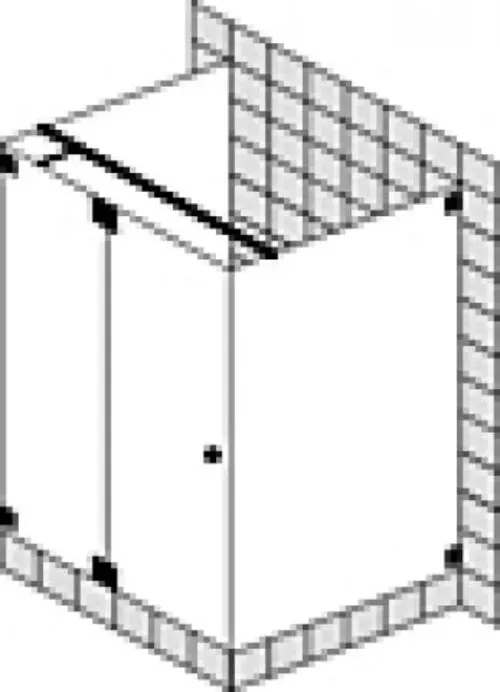 SPRINZ Omega Maßanfertigung U-Kabine mit Pendeltür o. Tür mit Seitenteil fluchtend, Maße bis: 900x900x2000mm, O11.1CHM, Duschkabine: Beschlagteile: Chrom, Glasart: Kristall hell mit SpriClean und
