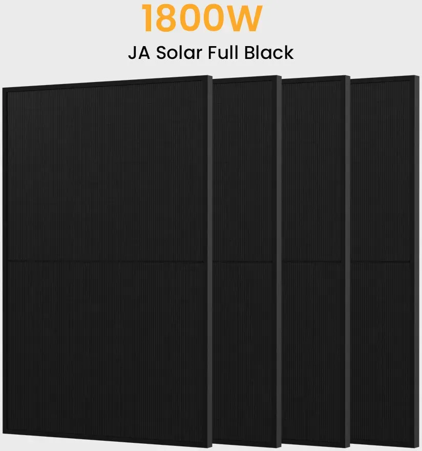 JA Solar 450Wp Full Black Paneel Bifaziale N-Doppelglas-Monomodul Solarmodul - 4 Stücke / Powerness Express (Lieferzeit: 5-14 Werktage)