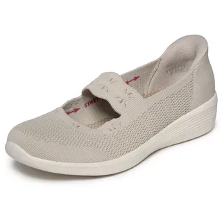 Skechers ARYA Ballerina Freizeitschuh, Schlupfschuh mit Handsfree Slip-Ins Funktion beige 40 EU