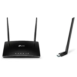 TP-Link TL-MR6400 LTE Router & Archer T3U Plus AC1300 High Gain USB WLAN Stick Adapter mit Antennen(bis zu 867 Mbit/s 5GHz