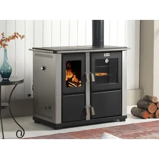Teba Therm EEK A+ Automatik-Dauerbrand Küchenofen Holz- u. Kohleherd Teba TKS-18, Edelstahl