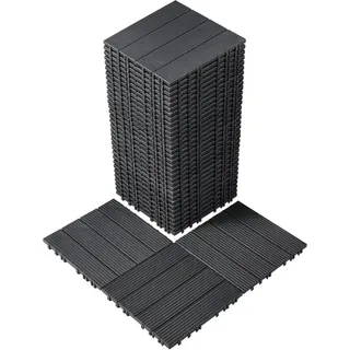 Vevor Terrassenfliesen, 36er-Set, Balkonfliesen 30 x 30 cm, Klickfliesen, wasserdichter Kunststoff-Bodenbelag für den Außenbereich, Terrassenbodenbelag für