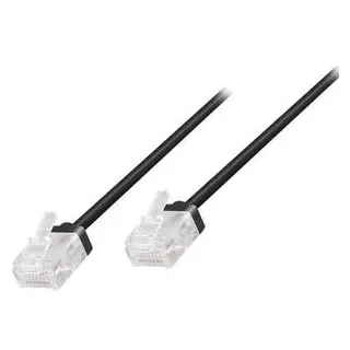 Logilink CQ3033U Netzwerkkabel, Patchkabel CAT 6a U/UTP slim 1 m Schwarz extrem dünn, hochflexibel, Flammwidrig, Halogenfrei