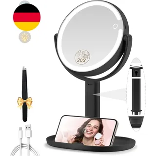 Kosmetikspiegel Mit Beleuchtung, Vergrößerungsspiegel Mit Licht 20Fach, Kosmetik