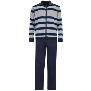 hajo Herren Hausanzug, 2-tlg. Set - Klima-Komfort, Jacke und Hose, Cotton-Mix Blau M