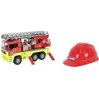 Bruder MAN TGA Feuerwehr Drehleiter + L&S Modul+Feuwerwehr Spielhelm