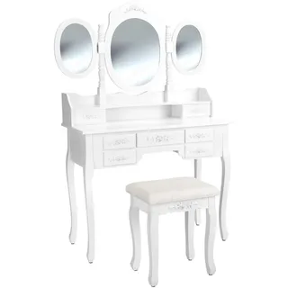 Tectake tectake® Schminktisch, 90 x 40 x 145 cm