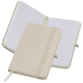 MacMa Notizbuch mit Hardcover-Canvas Umschlag DIN A6 160 S. kariert / Farbe: beige