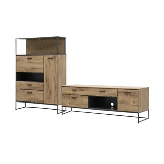 Uno Zurbrüggen Wandkombination MANHATTAN ¦ holzfarben ¦ Maße (cm): B: 289 H: 151 T: 48.0