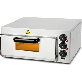 Vertes Gastro Pizzaofen mit feuerfestem Stein, Timerfunktion und Beleuchtung, Steinofen für original italienische, professioneller Steinofen
