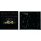 AEG Elektro-Herd-Set "OO20HSPB", A++ (A+++-D), schwarz, Herdsets, Gleichmäßiges Garen auf 3 Ebenen, Pyrolyse, LED-Touch, Bräterzone