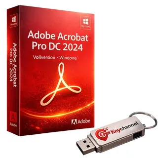 Adobe Acrobat Pro DC 2024 | Vollversion für Windows | Produktschlüssel + USB-Stick