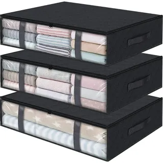 StorageRight Aufbewahrungsbehälter für Kleidung, faltbare Decken-Aufbewahrungstaschen, Unterbett-Aufbewahrungsbehälter für Organisation, Kleidung, Schlafzimmer, Bettdecke, Schrank, Schlafsaal,
