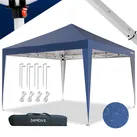 24MOVE® Pavillon Santos 3x3m Pop-Up UV-Schutz 50+ Wasserdicht & winterfest mit Tasche faltbar & stabil, für Camping & Garten Faltpavillon - Partyzelt Blaullon Faltpavillion SANTOS 3x3M Pop Up wasserdicht klappbar, blau