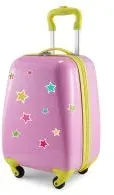 For Kids - Kindergepäck + reflektierende Aufkleber Monster, Kinderkoffer, Hartschalenkoffer für Kinder, Handgepäck, 24 Liter, Pink