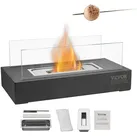 VEVOR Feuerstelle Feuerschale Feuerkorb Rauchfrei Tischkamin mit Glas 35x18x14cm