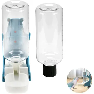 Rynvarl Automatischer Wasser- und Futterspender für Vögel, Tränke 500 ml, für Wellensittiche, Papageien, Kanarienvögel, Nagetiere reinigen, auslaufsicher, Doppeltank