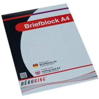 Büroring Briefblock A4/50 Blatt kariert, holzfrei, weiß,