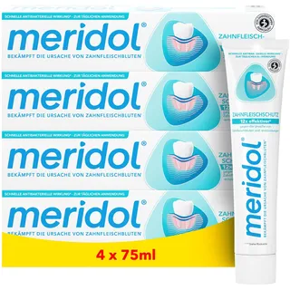 Meridol Zahnpasta 4x75ml - Zahncreme bekämpft Zahnfleischentzündungen, antibakterieller Effekt